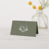 Olive Green Wedding Guest Table Nummer Plaatskaartje (Achterkant)