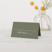 Olive Green Wedding Guest Table Nummer Plaatskaartje (Voorkant)