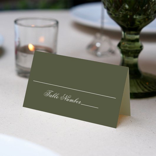 Olive Green Wedding Guest Table Nummer Plaatskaartje