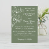 Olive Green Wedding Invitation Kaart (Staand voorkant)