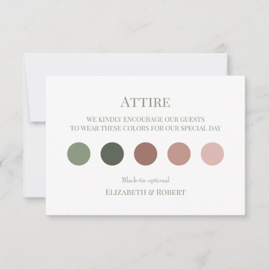 Olive Green Wedding Kleding Gast Jurk Code Kaart (Voorkant)