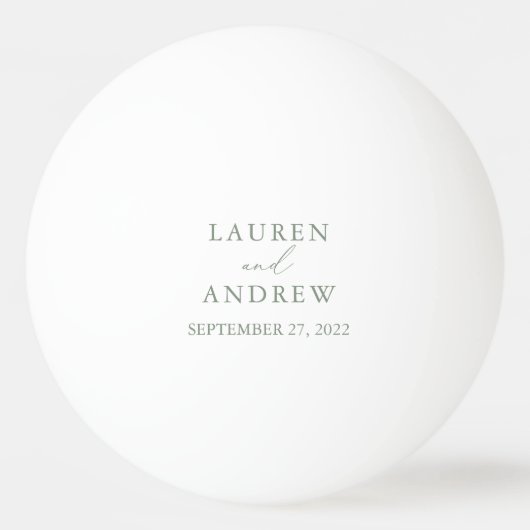 Olive Green Wedding Personalized Ping Pong Ball (Achterkant)
