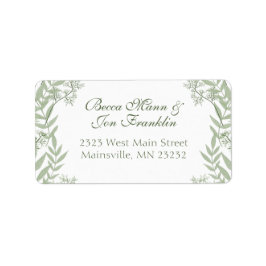 Olive Green Wedding Return Address Etiket