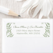 Olive Green Wedding Return Address Lab Etiket (Insitu)