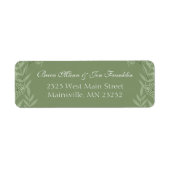 Olive Green Wedding  Return Address Label (Voorkant)