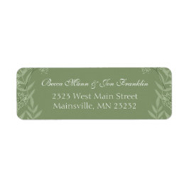 Olive Green Wedding Return Address Label