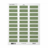 Olive Green Wedding Return Address Label (Full Sheet)