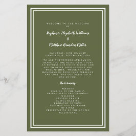 Olive Green Wedding Script Budget Ceremony Program