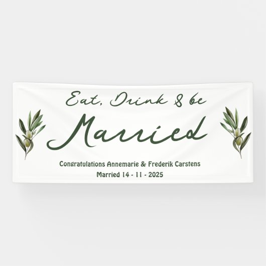 Olive Green Wedding Spandoek (Horizontaal)