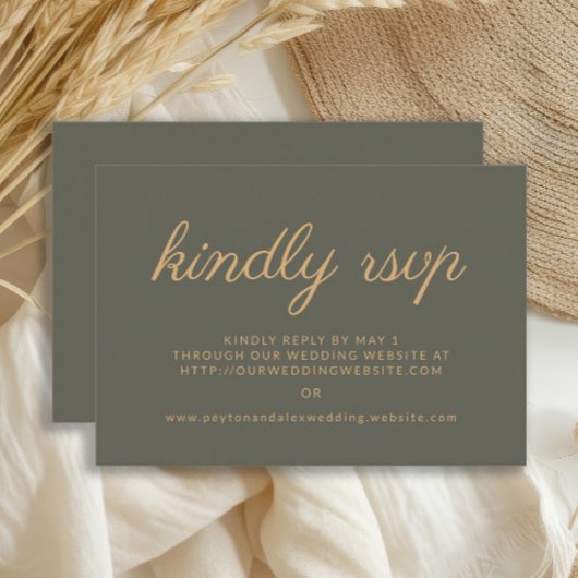 Olive Green Wedding Website Kindly RSVP Kaartje