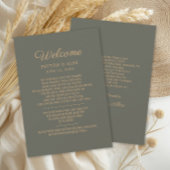 Olive Green Wedding Welcome Itinerary