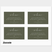 Olive Green Wedding Welcome Rechthoekige Sticker (Vel)