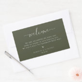 Olive Green Wedding Welcome Rechthoekige Sticker (Envelop)