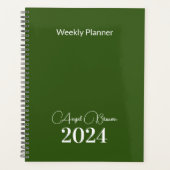 Olive Green Weekly Maandelijkse Business Planner (Voorkant)