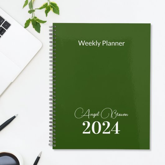 Olive Green Weekly Maandelijkse Business Planner