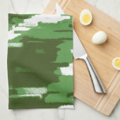 Olive Green White Abstract Art Retro Kitchen Towel Theedoek (Quarter Fold)