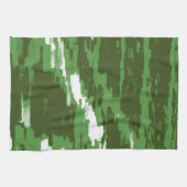 Olive Green White Abstract Art Retro Kitchen Towel Theedoek (Horizontaal)