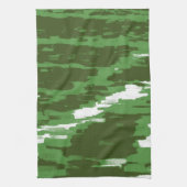 Olive Green White Abstract Art Retro Kitchen Towel Theedoek (Verticaal)
