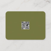 Olive Green & White Rose QR Code Wedding Informatiekaartje (Achterkant)