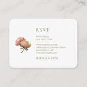 Olive Green & White Rose QR Code Wedding Informatiekaartje (Voorkant)