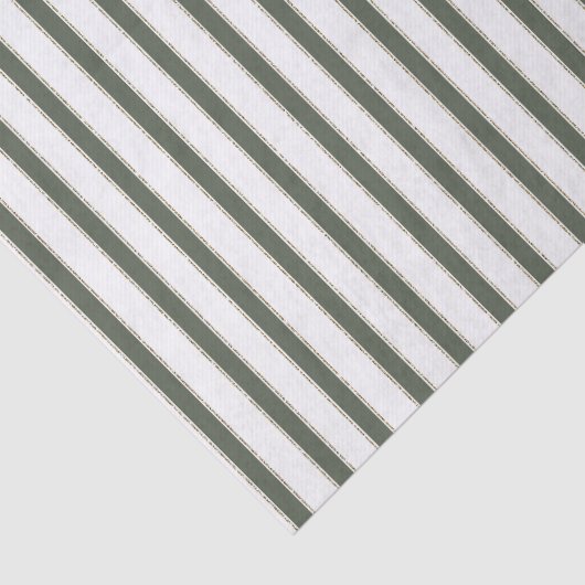 Olive Green White Stripes Christmas Tissuepapier (Detail)