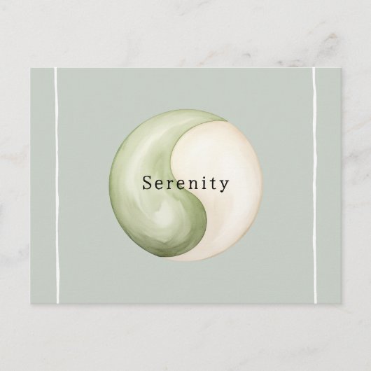Olive Green Yin Yang Meditation Personalized  Briefkaart (Voorkant)