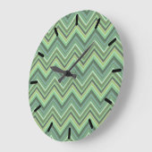 Olive green zigzag stripes grote klok (Hoek)