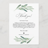 Olive Greenery Bedankt voor je brief, Napkin Note Menu (Voorkant)