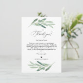 Olive Greenery Bedankt voor je brief, Napkin Note Menu (Staand voorkant)
