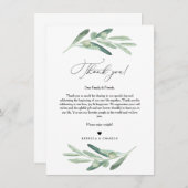 Olive Greenery Bedankt voor je brief, Napkin Note Menu (Voorkant / Achterkant)