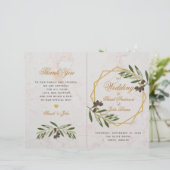 Olive Greenery Botanical Geometric Wedding Program (Staand voorkant)