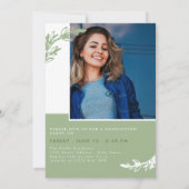 Olive Greenery Overlappende Foto's Afstuderen Kaart (Achterkant)