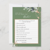 Olive Greenery Wie kent de bruid Beste Game Kaart (Voorkant)