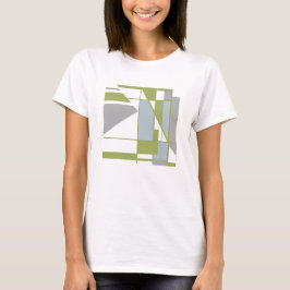 Olive Grey Geometrische MCM-geïnspireerde Abstract T-shirt