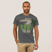 Olive Grey Metallic Southwest-geïnspireerd Abstrac T-shirt (Voorkant volledig)
