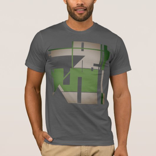 Olive Grey Metallic Southwest-geïnspireerd Abstrac T-shirt (Voorkant)