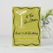 Olive grillige Tini beetje oudere Martini verjaard Kaart (Staand voorkant)