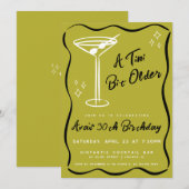 Olive grillige Tini beetje oudere Martini verjaard Kaart (Voorkant / Achterkant)
