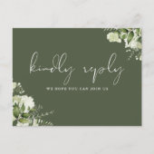 Olive Groen Bloemen Song Aanvraag RSVP Briefkaart (Voorkant)