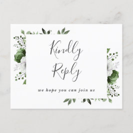 Olive Groen Bloemen Song Aanvraag RSVP Briefkaart