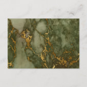 Olive Groen Goud Marmer Bruiloft Details RSVP Kaar Informatiekaartje (Achterkant)
