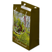 Olive groene Abstracte kunst Bridesmaid Monogram S Klein Cadeauzakje (Achterkant Gekanteld)