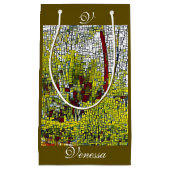 Olive groene Abstracte kunst Bridesmaid Monogram S Klein Cadeauzakje (Voorkant)