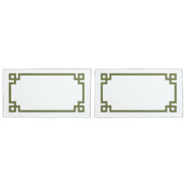 Olive Groene Griekse hoofdgrens Koningsgrootte Kussensloop