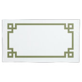 Olive Groene Griekse hoofdgrens Koningsgrootte Kussensloop (Voorkant-Links)