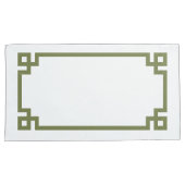 Olive Groene Griekse hoofdgrens Koningsgrootte Kussensloop (Voorkant-Rechts)