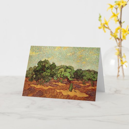 Olive Grove, Bleke blauwe hemel van Vincent van Go Kaart (Gele Bloem)