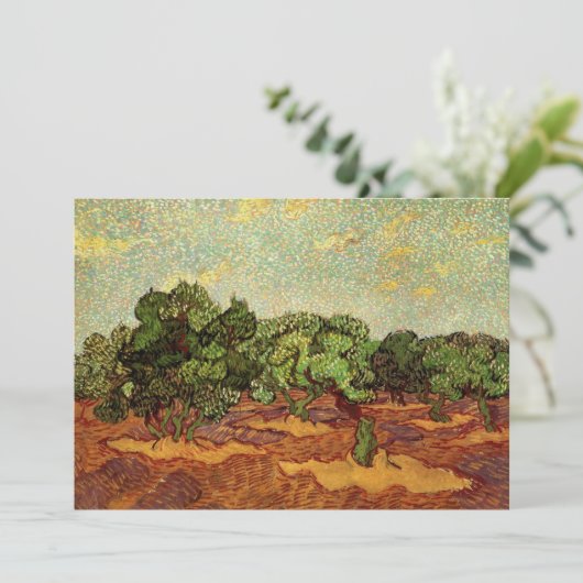 Olive Grove, Bleke blauwe hemel van Vincent van Go Kaart (Staand voorkant)