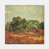 Olive Grove, Bleke blauwe hemel van Vincent van Go Magneet (Voorkant)