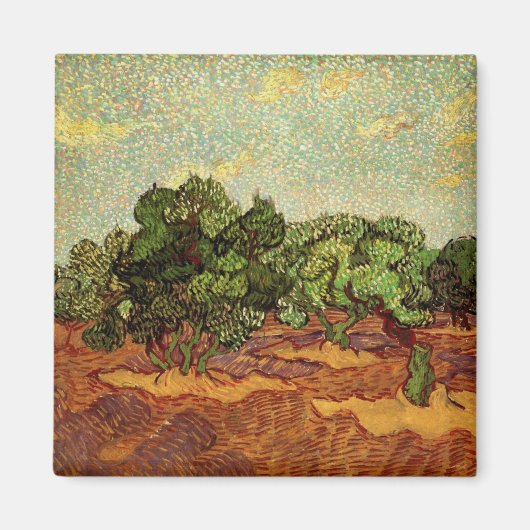 Olive Grove, Bleke blauwe hemel van Vincent van Go Magneet (Voorkant)